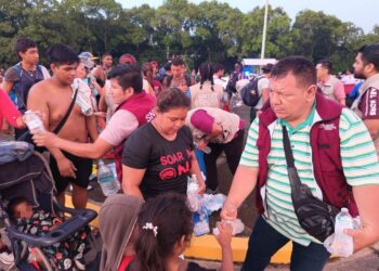 Avanza caravana migrante, organizaciones exigen gestión acorde a DDHH. Foto de X @DIF_NMX