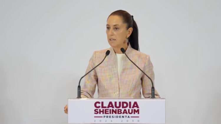 Virtual presidenta electa de México, Claudia Sheinbaum Pardo en conferencia de prensa.