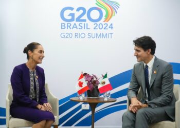 Sheinbaum asegura que Trudeau sabe la intención de México de continuidad del T-MEC. Foto de X Claudia Sheinbaum