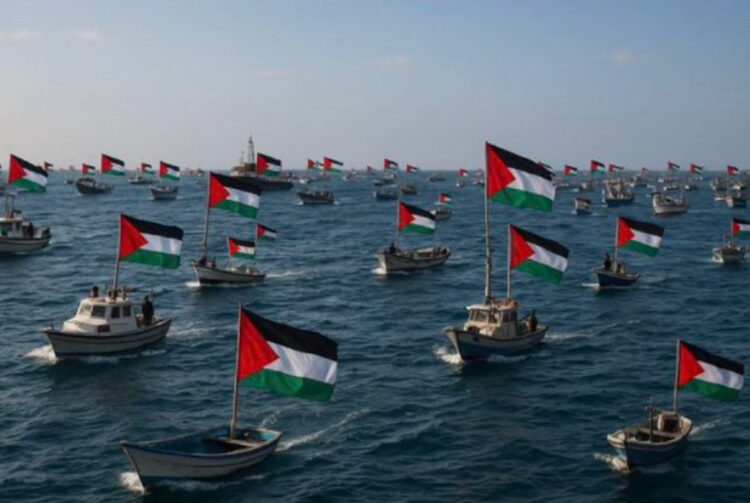 Imagen referente a la flotilla Sumud. Foto: IA