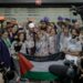 Llegan integrantes mexicanos de la Global Sumud Flotilla. Foto de Saúl Peña