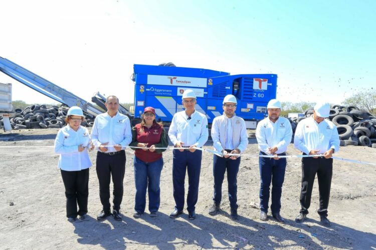 Pone en marcha Américo Villarreal planta trituradora de neumáticos en Matamoros