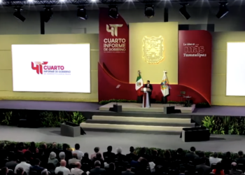 Américo Villarreal rinde su cuarto informe de Gobierno. Foto tomada de video