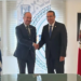 El embajador de Israel en México, Zvi Tal, con el director de la JCAS y ex diputado del PAN, Mario Mata, durante la firma del convenio ilegal sobre transferencia de tecnología para uso del agua. Foto cortesía JCAS