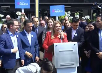 Maru Campos acude a la FGR en Ciudad de México. Foto tomada de video