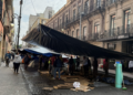 Plantón de la CNTE en el Zócalo. Foto de X @Alessitafly