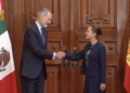 Sheinbaum recibe al rey Felipe VI de España en Palacio Nacional. Foto tomada de video
